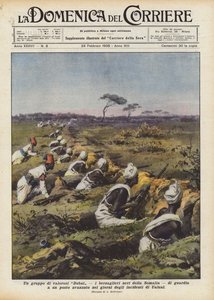 Un grupo de valientes Dubat, los bersaglieri negros de Somalia, de guardia en un puesto avanzado