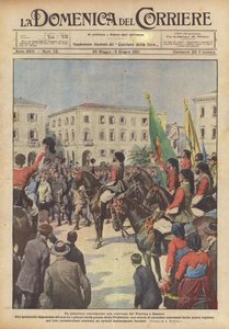 Una pintoresca recepción a la caravana del Touring en Sassari de Achille Beltrame