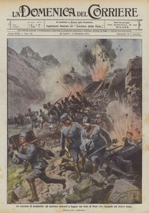 Un éxito de artillería, los austriacos obligados a huir del fuerte de Pozzi Alti, perseguidos por nuestro fuego de Achille Beltrame