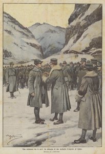 Una ceremonia entre las nieves, la entrega de dos medallas de plata al valor de Achille Beltrame