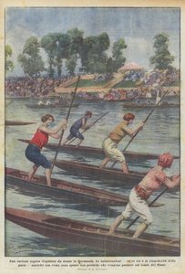 Una curiosa regata disputada por mujeres en Alemania de Achille Beltrame