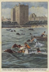 Una competencia de destreza en el Rodeo de Chicago de Achille Beltrame