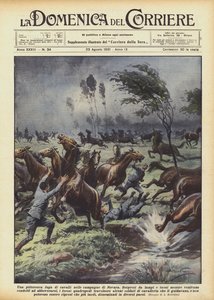 Una pintoresca fuga de caballos en los campos de Novara