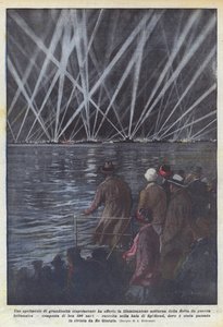 Un espectáculo de grandiosidad asombrosa ofrecido por la iluminación nocturna de la flota de Achille Beltrame