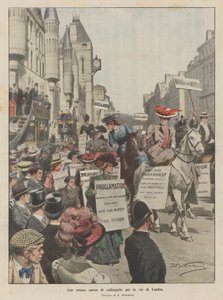 Un extraño desfile de sufragistas por las calles de Londres