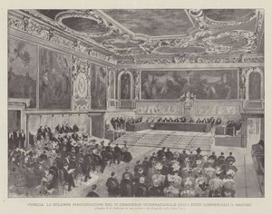 Venecia, la solemne inauguración del VI Congreso Internacional de Estudios Comerciales (4 de mayo) de Achille Beltrame