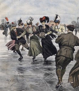 Diversión de invierno. Patinadores.