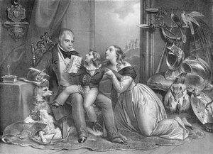 Sir Walter Scott (1771-1832) y su nieto, John Hugh Lockhart (m.1831) de Achille Devéria