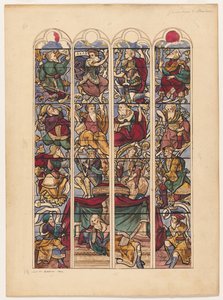 Estudio para cuatro vitrales Genealogía de Abraham, 1844 de Achille Devéria