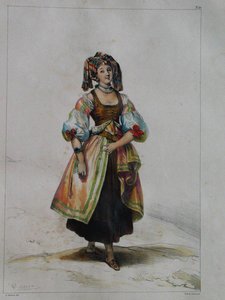 Mujer con vestido ruso, c. 1843 de Achille Devéria