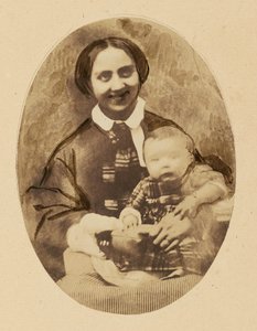 [Retrato de Marie Devéria con su hijo] de Achille Devéria
