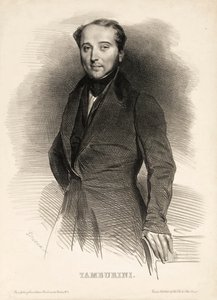 Retrato del cantante de ópera Antonio Tamburini 1800-1876, 1833 de Achille Devéria