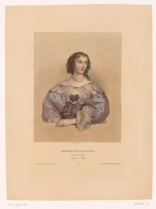 Retrato de Henrietta Maria de Francia Henrietta de France, femme de Charles 1er (título sobre objeto) Modelos de pintores famosos (título de la serie) de Achille Devéria