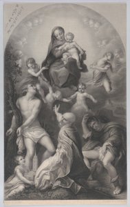 La Madonna de San Sebastián, con la Virgen y el Niño, rodeados de ángeles, 1847 de Achille Désiré Lefèvre