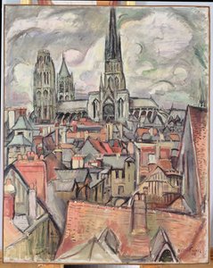 Tejados y catedral de Ruán de Achille Emile Othon Friesz