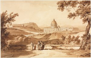 Vista de San Pedro, Roma, c. 1817-1820 de Achille Etna Michallon