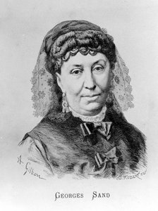 Retrato de George Sand (Aurore Dupin, Baronesa Dudevant) (1804-1876) por A. Gilbern