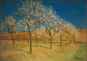 Paisaje con árboles florecientes de Achille Lauge
