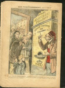 Ilustración de Achille Lemot en la portada de Le Pelerin, 07/02/09 - Buen funcionamiento - Familia, Miseria, Asistencia pública de Achille Lemot