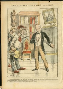 Ilustración de Achille Lemot (1846-1909) en Le Pelerin, 04/02/06 - ¿Qué vienen a hacer? - Religión Fe, Catolicismo - Separación de Iglesia y Estado, Inventarios/Reacciones a Inventarios de Achille Lemot