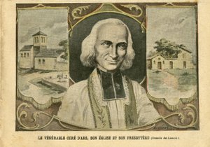 Ilustración de Achille Lemot (1846-1909) en Le Pelerin, 06/03/04 - El venerable cura de Ars, su iglesia y su presbiterio - Religión Fe, Iglesias Catedrales, Catolicismo Católico - Presbiterio - Cura de Ars (Abbé Vianney) (178-1859)