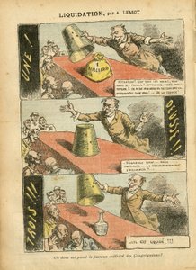 Ilustración de Achille Lemot (1846-1909) en Le Pelerin, 23/06/07 - Liquidación - Juego, Religión Fe, Plata, Catolicismo - Billón de Congregaciones - Honneteau de Achille Lemot