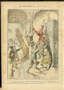 Ilustración de Achille Lemot (1846-1909) en Le Pelerin, 25/02/06 - Antisemitismo, Religión Fe, Catolicismo - Separación de Iglesia y Estado, Inventarios/Reacciones a Inventarios - Judío de Achille Lemot