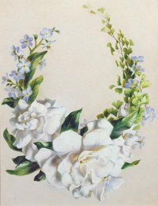 Guirnalda de flores (acuarela sobre papel) de Ada Hanbury