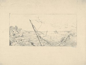 Bloqueo de piedra frente a Charleston, Carolina del Sur de Grabados de la Guerra Confederada, 1861-63 de Adalbert John Volck