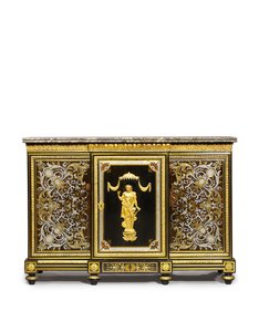 Gabinete lateral de Luis XVI, encargado por el Marchand-Mercier Claude-Francois Julliot, incorporando paneles de marquetería de Luis XIV, c.1775-1800 de Adam (attr. to) Weisweiler