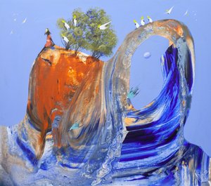 Mujer contemplando el Arco Sereno de Adam Bogusz