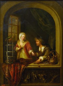 El seductor par Braun, Adam (1748-1827). Óleo sobre lienzo de Adam Braun