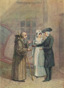 Yorik, el Monje y Madame L- en el patio de la posada en Calais, c1760s, 1942 de Adam Buck