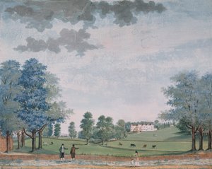 La Gran Casa y el Parque en Chawton, c.1780 de Adam Callander
