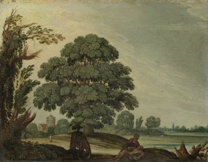 Paisaje con el buen samaritano de Adam Elsheimer (follower of)