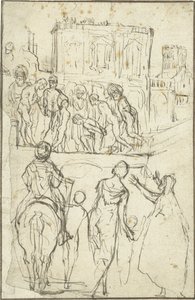 Alemán: Josephus wird von Nicanor vor Kaiser Vespasianus geführt Josephus is led by Nicanor before Emperor Vespasian