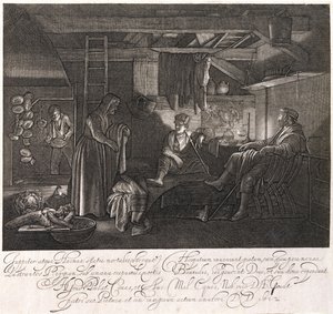 La casa de Filemón y Baucis, grabado por el Conde Hendrik Goudt (1585-1630) de Adam Elsheimer