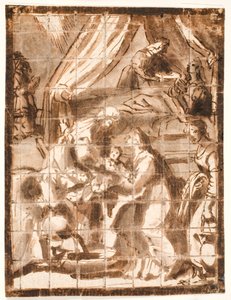 El nacimiento de la Virgen María de Adam Elsheimer