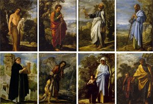 un conjunto de pequeñas escenas religiosas