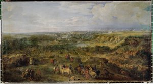 Vista de la ciudad de Luxemburgo desde los baños de Mansfeld ... de Adam Frans van der (circle of) Meulen