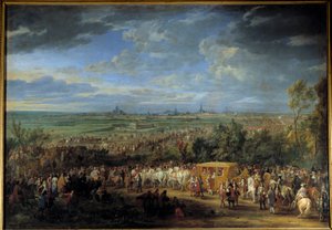 Entrada del rey Luis XIV y la reina María Teresa el 30 de julio de 1667 en Arras de Adam Frans van der Meulen
