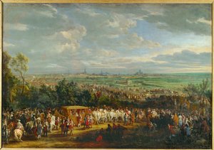 Entrada de Luis XIV y María Teresa de Austria en Arras ... (pintura sobre lienzo) de Adam Frans van der Meulen