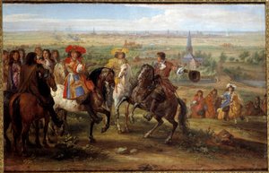 El rey Luis XIV ante la priora de Fives en el sitio de Lille en agosto de 1667 de Adam Frans van der Meulen