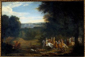 Luis XIV cazando de Adam Frans van der Meulen