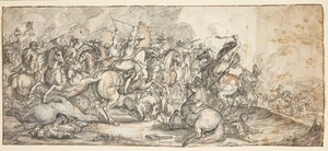 Combate de jinetes de Adam Frans van der Meulen