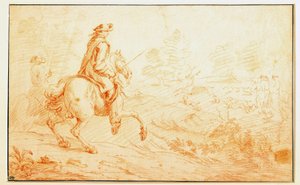 Caza de ciervos en sanguina de Adam Frans van der Meulen