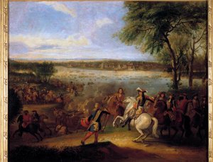 El paso del Rin por Luis XIV antes de Tolhuis 12/07/1672 de Adam Frans van der Meulen