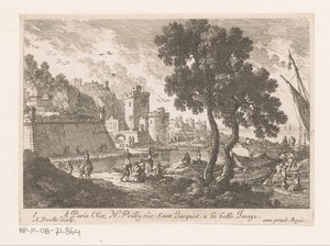 Vista al puerto con dos árboles Paisajes costeros (título de la serie) de Adam Perelle