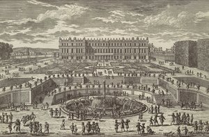Veue du chasteau de Versailles, fachada del jardín, 1680s