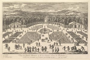 Vista del Gran Parterre y de la Media Luna de Richelieu, siglo XVII de Adam Perelle